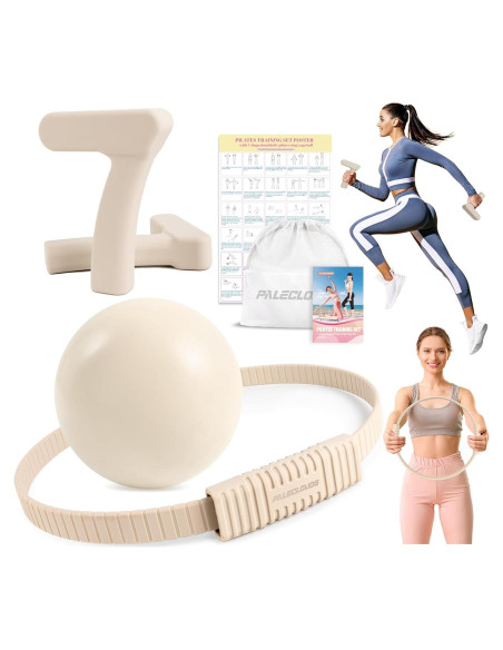 Kit de Pilates Paleclouds con Anillo, Mancuernas y Pelota Kit de Pilates Paleclouds con Anillo, Mancuernas y Pelota