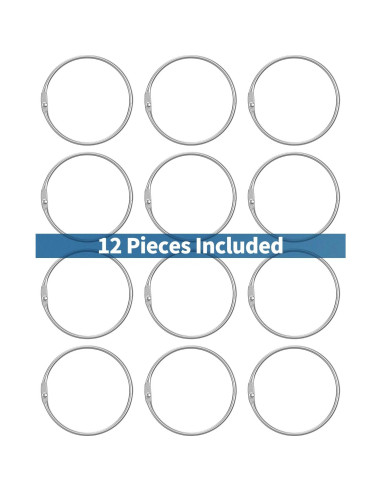 Anillos de Encuadernación Pawfly 5.08 cm Acero 12 Pcs