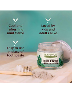 Polvo de Dientes Sin Sabor Banyan Botanicals Menta 21g 2