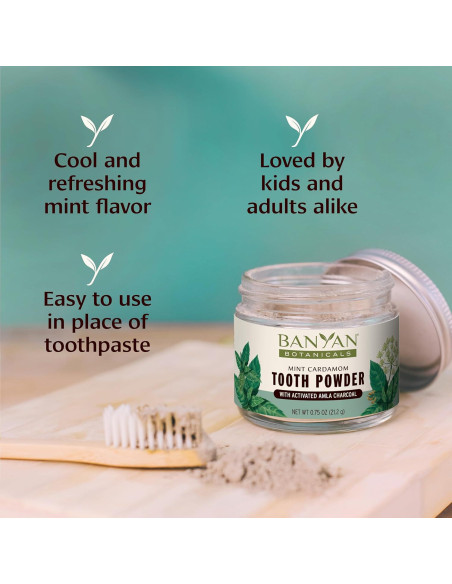 Polvo de Dientes Sin Sabor Banyan Botanicals Menta 21g Polvo de Dientes Sin Sabor Banyan Botanicals Menta 21g