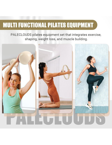 Kit de Pilates Paleclouds con Anillo, Mancuernas y Pelota