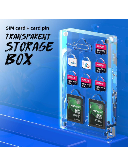 Caja de Almacenamiento de Tarjetas SIM y Micro SD FEIFANZHE Caja de Almacenamiento de Tarjetas SIM y Micro SD FEIFANZHE
