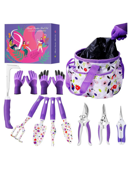 Juego de Herramientas de Jardinería Morado YANZI - Set Completo Juego de Herramientas de Jardinería Morado YANZI - Set Completo