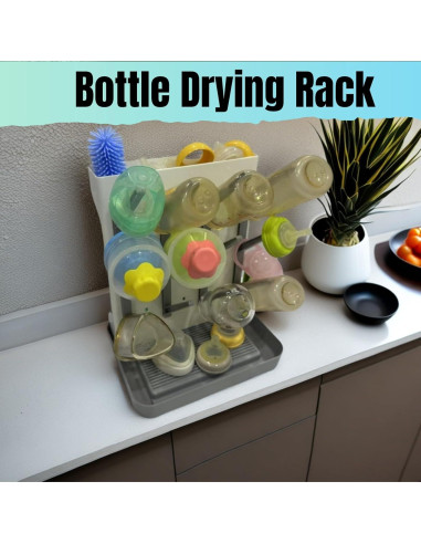 Organizador de Botellas Lizeisadi Azul - Soporte Vertical para Secado