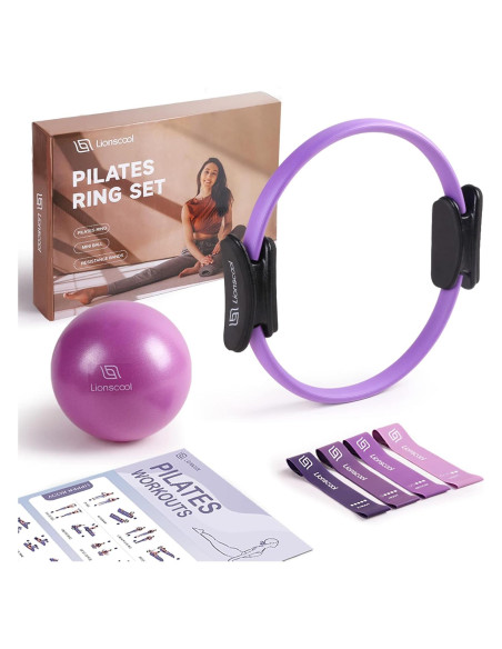 Conjunto de Anillo de Pilates LIONSCOOL 35.56 cm con Accesorios Conjunto de Anillo de Pilates LIONSCOOL 35.56 cm con Accesorios