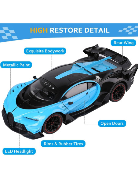 Coche RC Deportivo ROXIE Escala 1:14 2.4Ghz Azul con Puertas Abiertas Coche RC Deportivo ROXIE Escala 1:14 2.4Ghz Azul con Puertas Abiertas