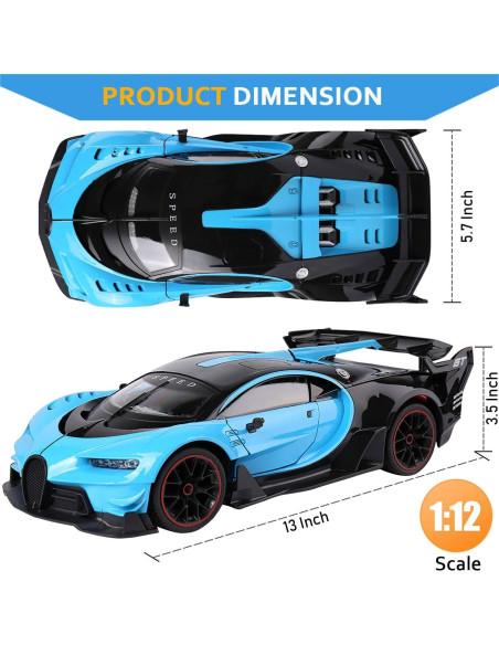 Coche RC Deportivo ROXIE Escala 1:14 2.4Ghz Azul con Puertas Abiertas Coche RC Deportivo ROXIE Escala 1:14 2.4Ghz Azul con Puertas Abiertas