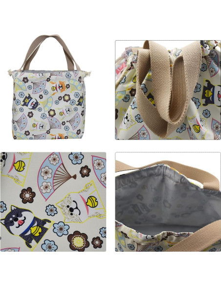Bolsa de Almuerzo Reutilizable Enyuwlcm Gato Beige 20x13x20 cm Bolsa de Almuerzo Reutilizable Enyuwlcm Gato Beige 20x13x20 cm