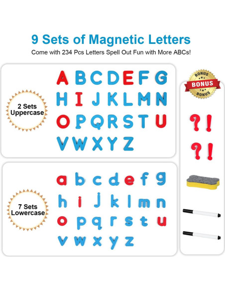 Kit de Letras Magnéticas RASSE 234 Piezas Alfabeto EVA Kit de Letras Magnéticas RASSE 234 Piezas Alfabeto EVA
