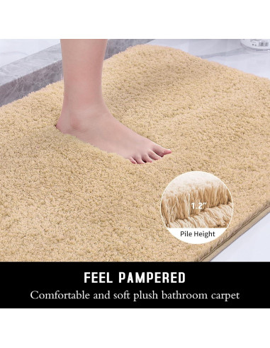 Alfombra de baño antideslizante MATENGZIG 51x76 cm beige