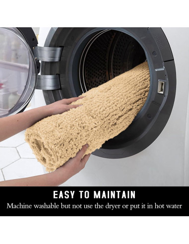 Alfombra de baño antideslizante MATENGZIG 51x76 cm beige