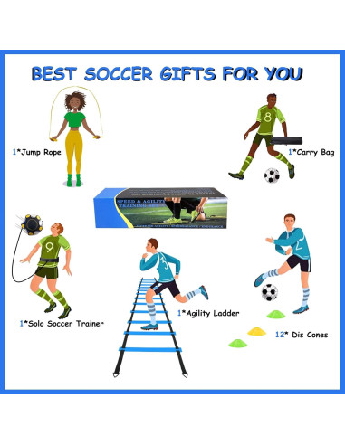 Conjunto de Entrenamiento de Fútbol TGLITC - Escalera 6.1m, 12 Conos