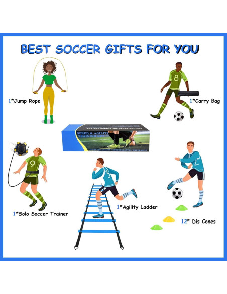 Conjunto de Entrenamiento de Fútbol TGLITC - Escalera 6.1m, 12 Conos Conjunto de Entrenamiento de Fútbol TGLITC - Escalera 6.1m, 12 Conos