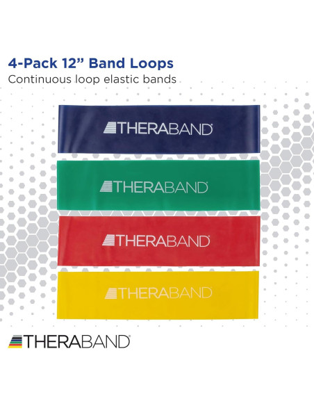 Juego de bandas de resistencia THERABAND 30 cm - 4 niveles Juego de bandas de resistencia THERABAND 30 cm - 4 niveles