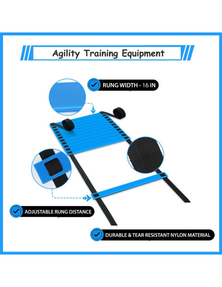 Conjunto de Entrenamiento de Fútbol TGLITC - Escalera 6.1m, 12 Conos Conjunto de Entrenamiento de Fútbol TGLITC - Escalera 6.1m, 12 Conos