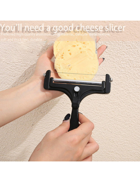 Cortador de Queso Ajustable Biunnru con 4 Cables Repuestos Cortador de Queso Ajustable Biunnru con 4 Cables Repuestos