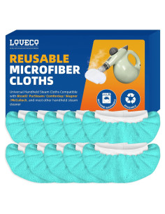 Paquete de 10 Paños de Microfibra LOVECO para Limpiador de Vapor
