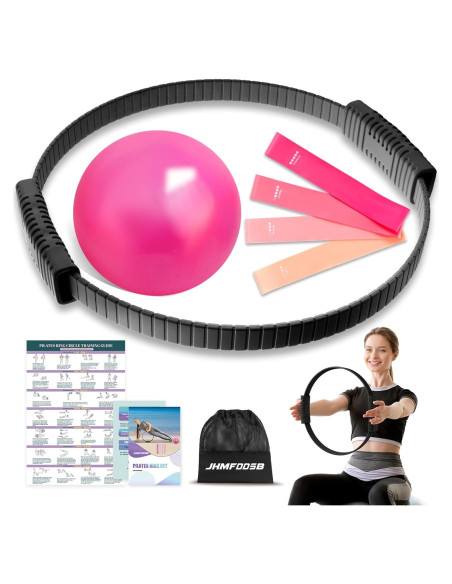 Juego de Anillo de Pilates JHMFDDSB con Pelota y Bandas Juego de Anillo de Pilates JHMFDDSB con Pelota y Bandas