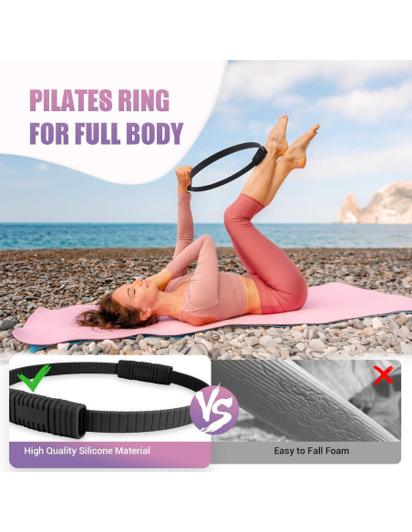 Juego de Anillo de Pilates JHMFDDSB con Pelota y Bandas Juego de Anillo de Pilates JHMFDDSB con Pelota y Bandas