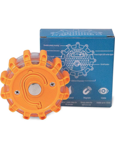 Flares LED de Emergencia Kitgo - 9 Modos, Impermeable, Naranja