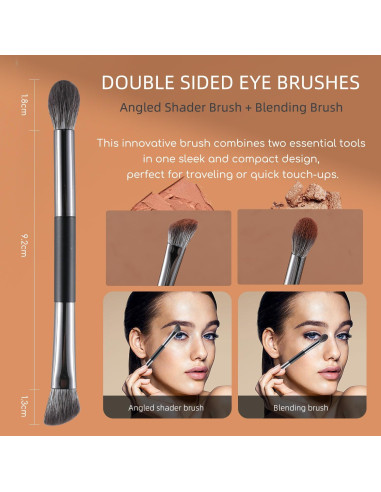 Conjunto de Brochas de Maquillaje ENERGY 4PCS Doble Cara con Estuche