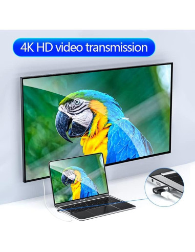 Adaptador USB C Magnético AUCON Max 100W Carga Rápida 10Gbps