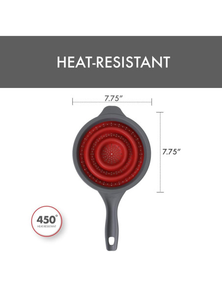 Colador Plegable Dexas 20.32 cm Rojo 1.23 Litros Apto Lavavajillas Colador Plegable Dexas 20.32 cm Rojo 1.23 Litros Apto Lavavajillas
