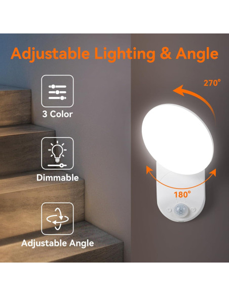 Luz de Pared Recargable con Sensor de Movimiento Gotopceed 400 Lúmenes Luz de Pared Recargable con Sensor de Movimiento Gotopceed 400 Lúmenes