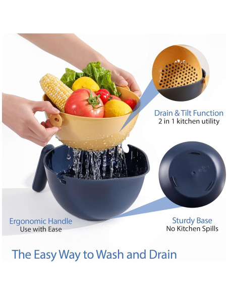 Colador y escurridor 2 en 1 Chef's Path - Plástico BPA Free Colador y escurridor 2 en 1 Chef's Path - Plástico BPA Free