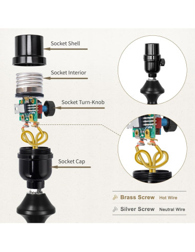 Socket de Lámpara Regulable DiCUNO E26 Vintage Negro 60W