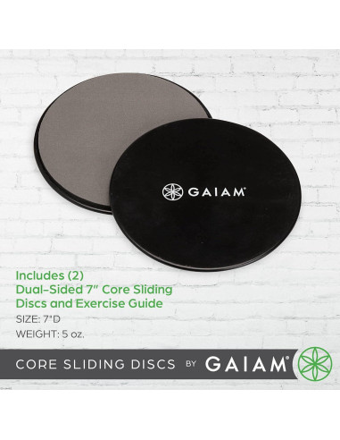 Discos Deslizantes Gaiam Core - Ejercicio Doble Cara para Alfombra y Piso