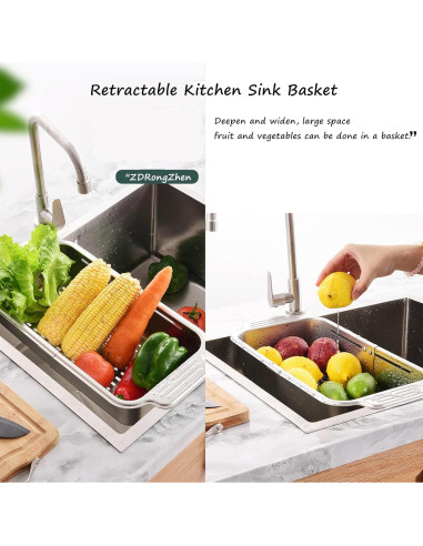 Colador Retráctil de Acero Inoxidable ZDRongZhen 33-43 cm