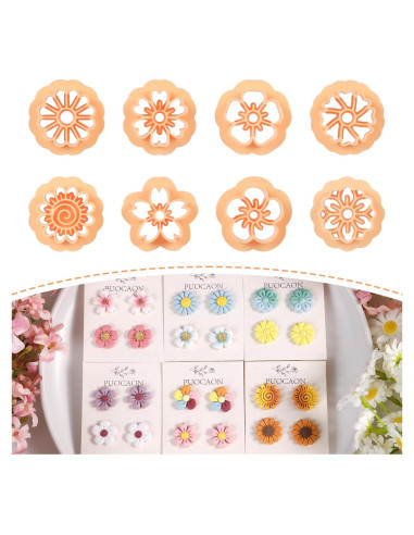 Cortadores de Arcilla Puocaon Mini Flor - 8 Piezas para Joyería
