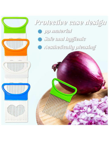 Cortador de Cebolla NEETUE 6 Pcs Acero Inoxidable Multicolor