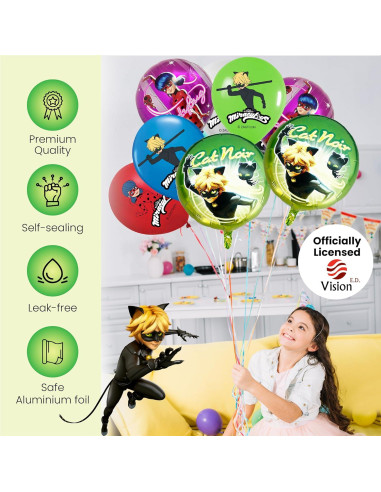 Paquete de 2 Globos de Helio Foil Cat Noir 50.8 cm - Miraculous