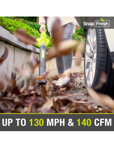 Soplador de Hojas Inalámbrico SnapFresh 20V 140CFM Verde