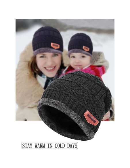 Gorras de Invierno Tejidas T WILKER + Bufanda Franela Niños 5-14 Años Gorras de Invierno Tejidas T WILKER + Bufanda Franela Niños 5-14 Años