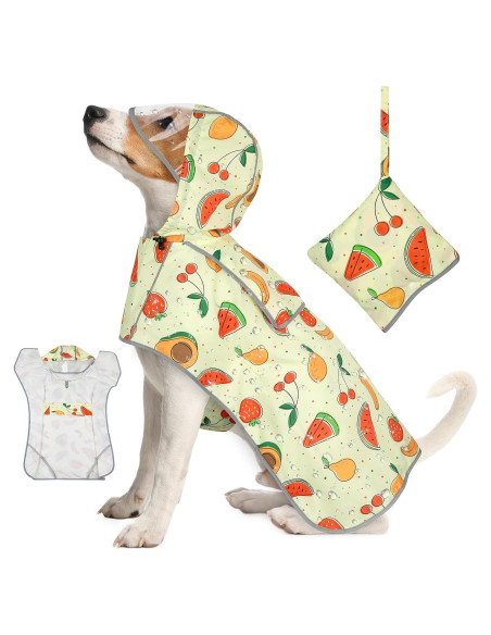 Abrigo de Lluvia para Perros Weesiber Pequeño Amarillo Frutas Abrigo de Lluvia para Perros Weesiber Pequeño Amarillo Frutas