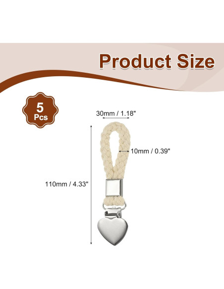Clips para Toallas de Té PATIKIL 5 Pcs Beige 11x3.05 cm Clips para Toallas de Té PATIKIL 5 Pcs Beige 11x3.05 cm