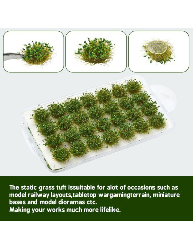 Mechones de Hierba Verde SOFPLATE 28 Pcs para Diorama