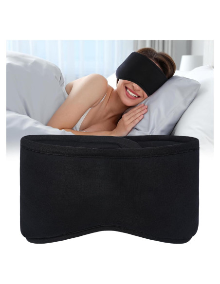 Máscara de Sueño FRESHME Negra con Cubierta para Oídos - Ajustable Máscara de Sueño FRESHME Negra con Cubierta para Oídos - Ajustable