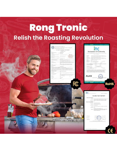 Termómetro de Carne Inalámbrico Rong Tronic con Bluetooth 800ft