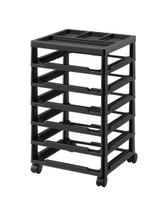 Carro de Almacenamiento Rodante VEVOR 6 Niveles Negro PP