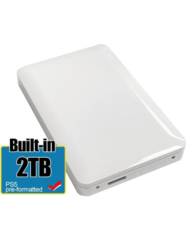 Disco Duro Externo Avolusion 2TB USB 3.0 Blanco para PS5/PS4