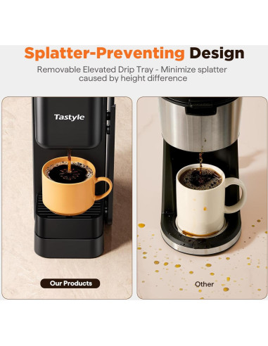 Cafetera de Goteo Tastyle Negra con Organizador K-Pod 1.18L