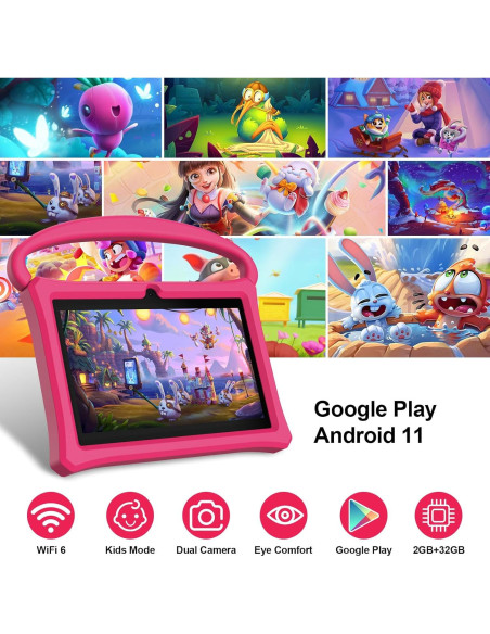 Tableta para Niños VOLENTEX K7 Pro 7" Android 13 32GB Rosa Tableta para Niños VOLENTEX K7 Pro 7" Android 13 32GB Rosa
