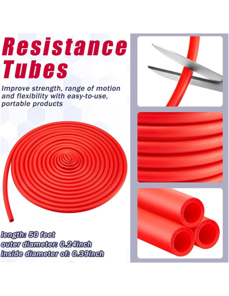 Rollo de Tubos de Resistencia Wesnoy 15.25m TPE Ligero Rojo Rollo de Tubos de Resistencia Wesnoy 15.25m TPE Ligero Rojo
