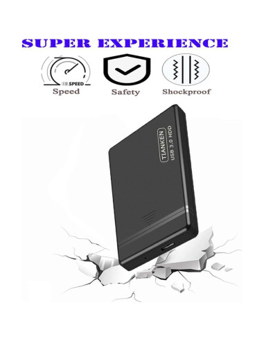 Disco Duro Externo 750GB Tianken USB 3.0 Portátil Negro