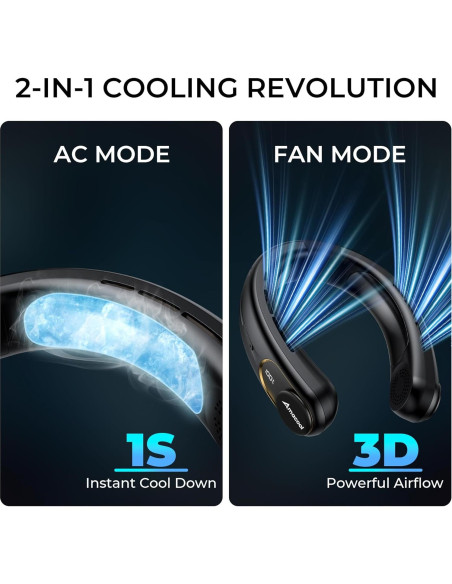 Ventilador de Cuello Portátil AMACOOL NF001, 3 Velocidades, 5000mAh Ventilador de Cuello Portátil AMACOOL NF001, 3 Velocidades, 5000mAh