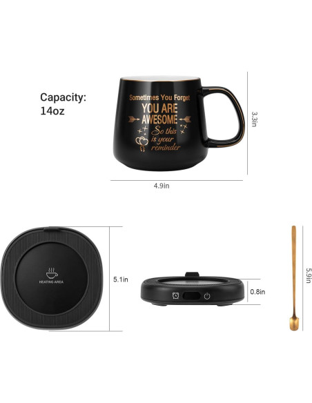 Juego de Taza Térmica LOUTYTUO con Calentador Eléctrico 28W Juego de Taza Térmica LOUTYTUO con Calentador Eléctrico 28W